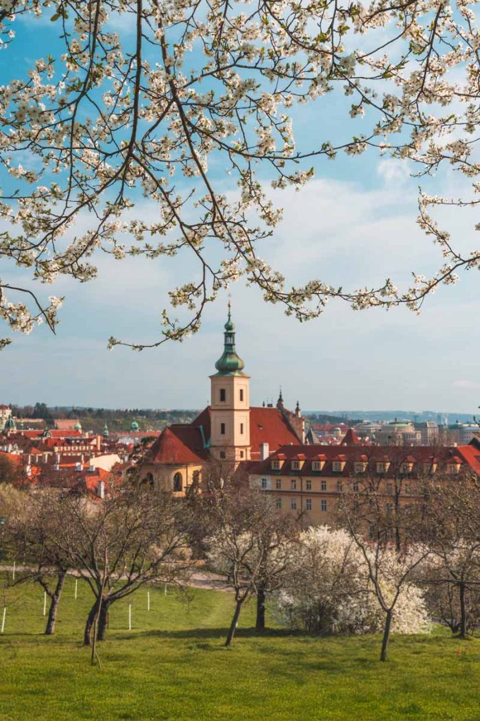 Prague during spring in Petrin Tower  Fine Art Poster - Image 1
