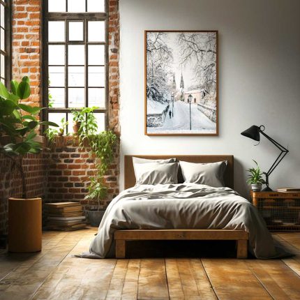 Snowy Basilica of St. Peter and Paul, Prague – Winter Scene  Fine Art Poster